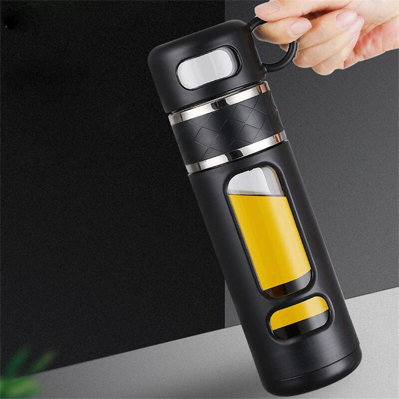 Phantom Pour Glass Tea Water Bottle With Tea Filter
